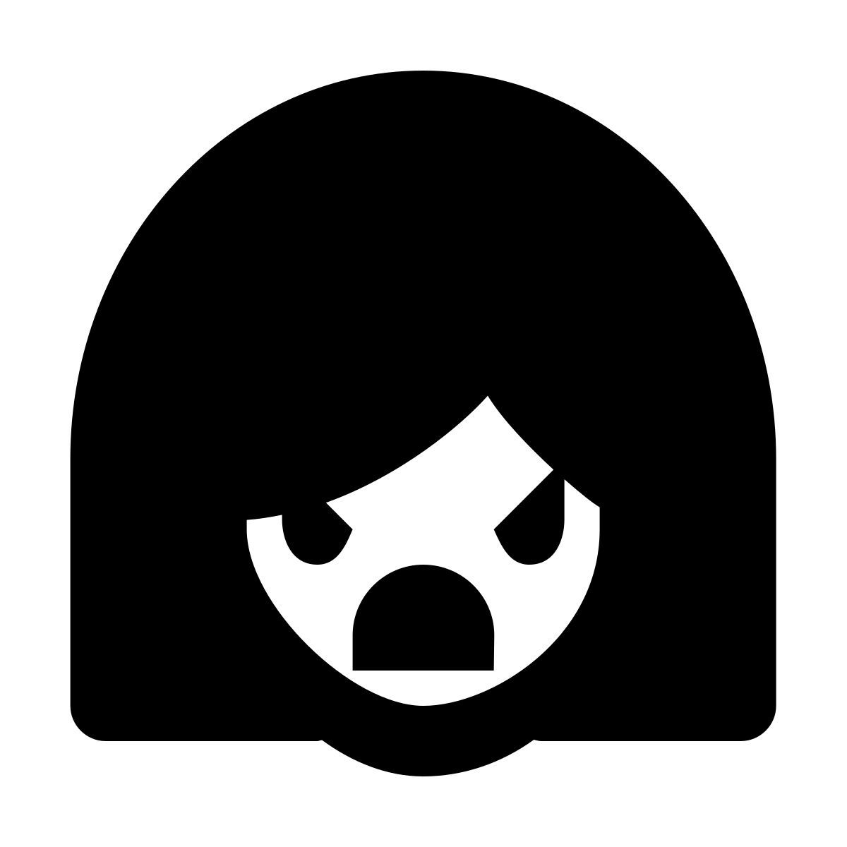 forma regular filled sharp style femme en colère icon