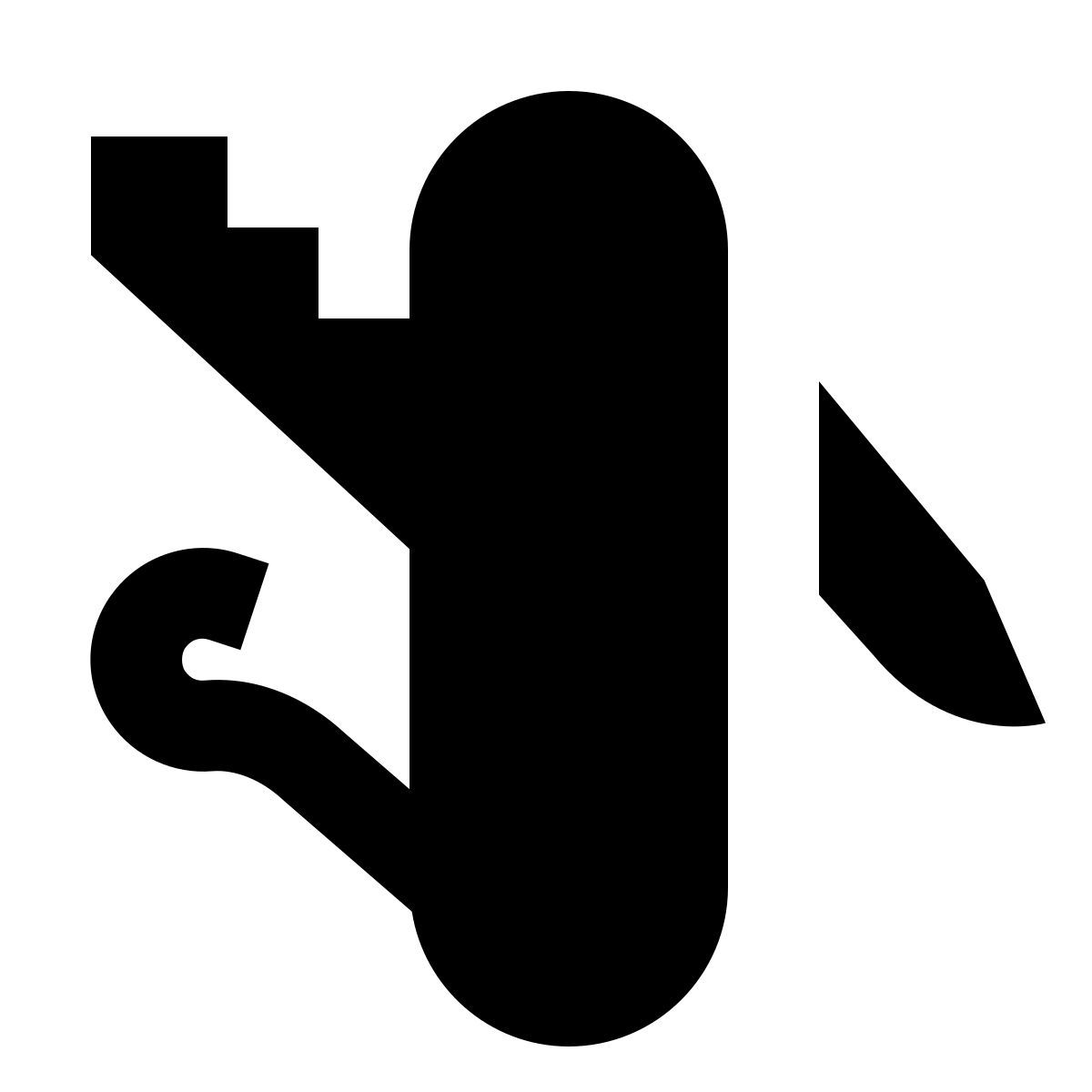 forma regular filled sharp style 스위스 군용 나이프 icon