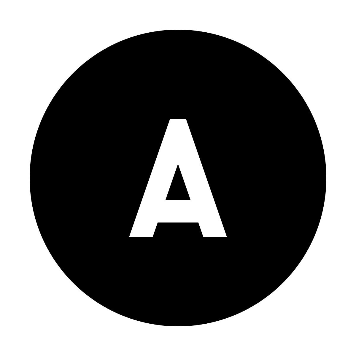 forma regular filled sharp style xbox a icon