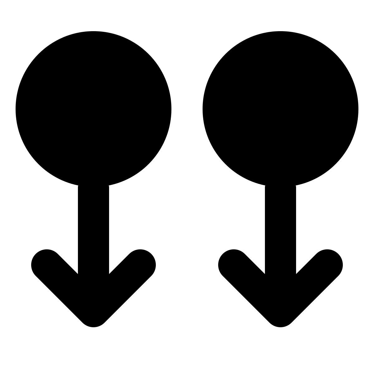 forma regular filled style two finger swipe down icon