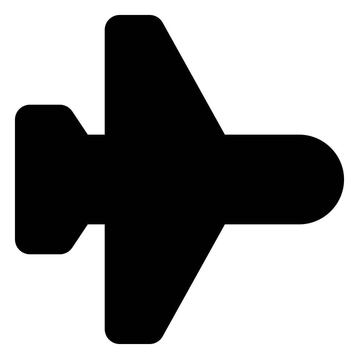forma regular filled style mode avion on icon