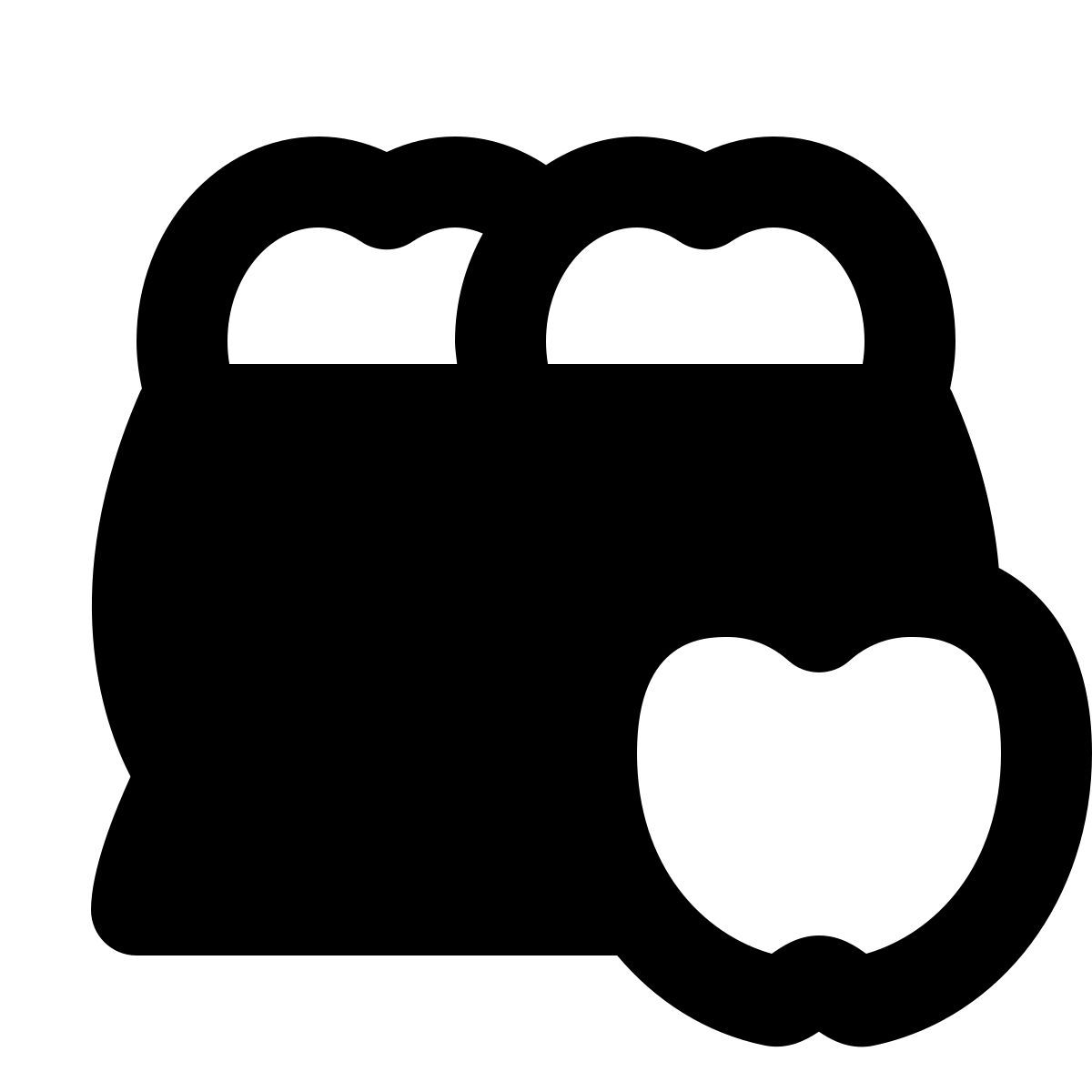 forma regular filled style sacchetto di frutta icon