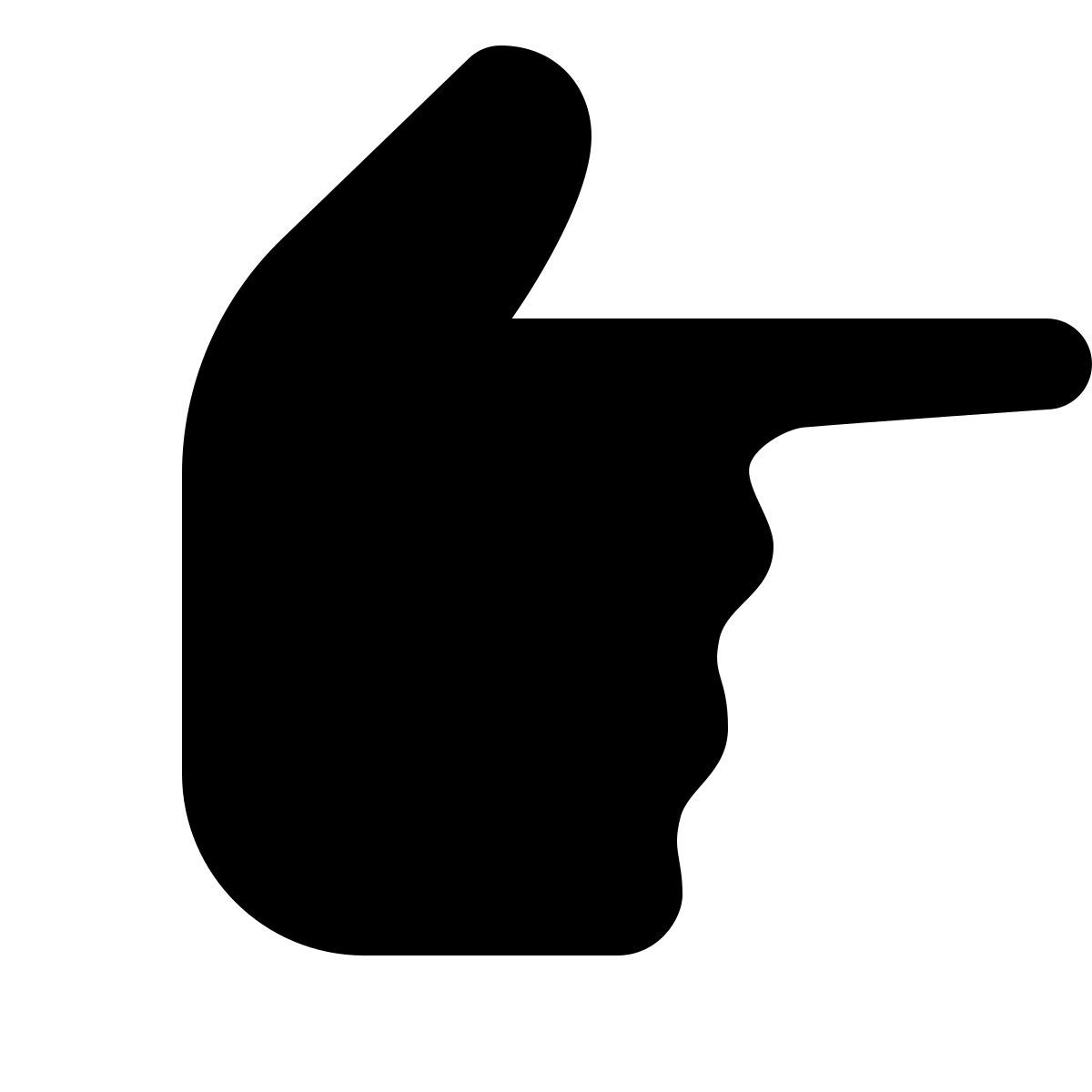 forma regular filled style mano derecha icon