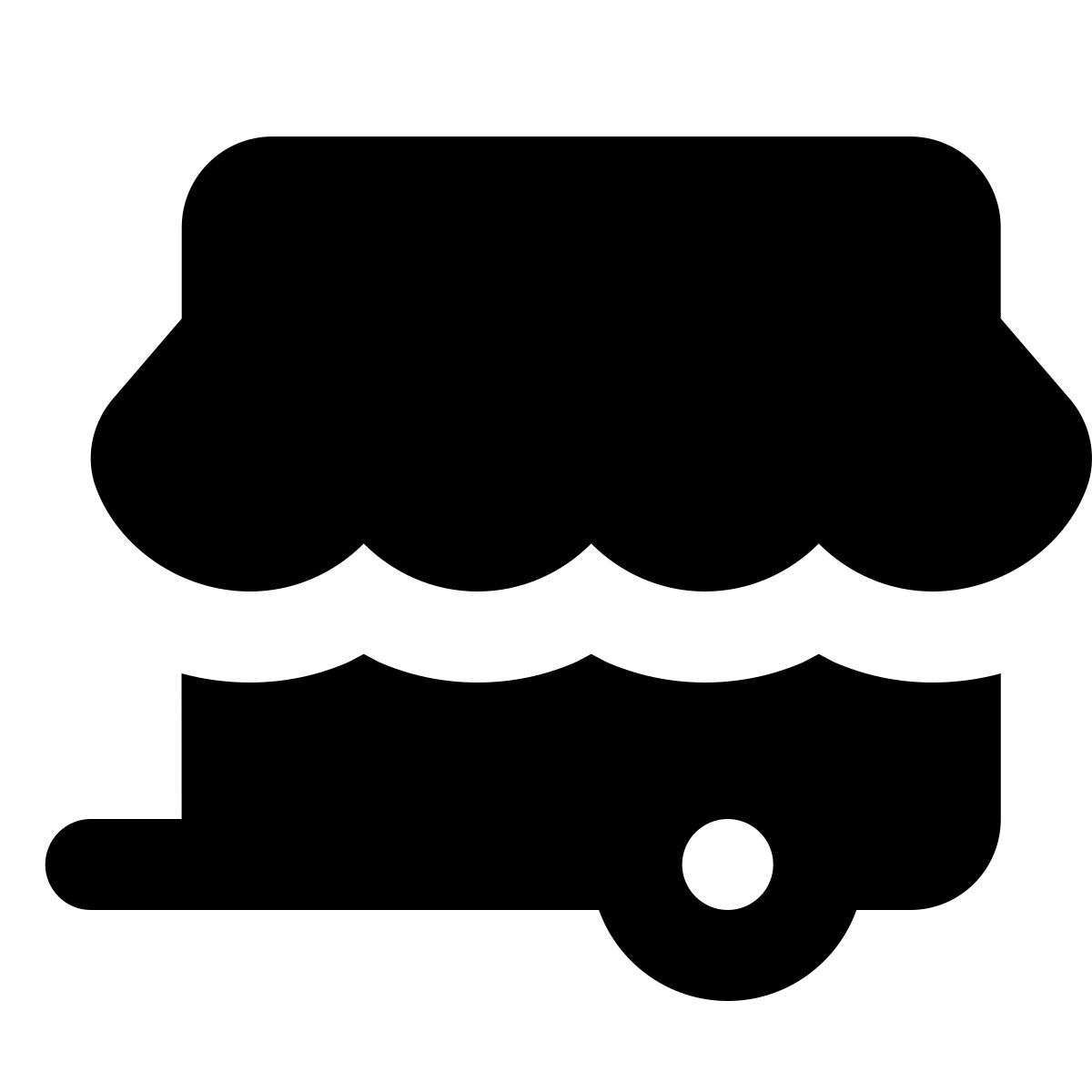 forma regular filled style kiosk auf rädern icon