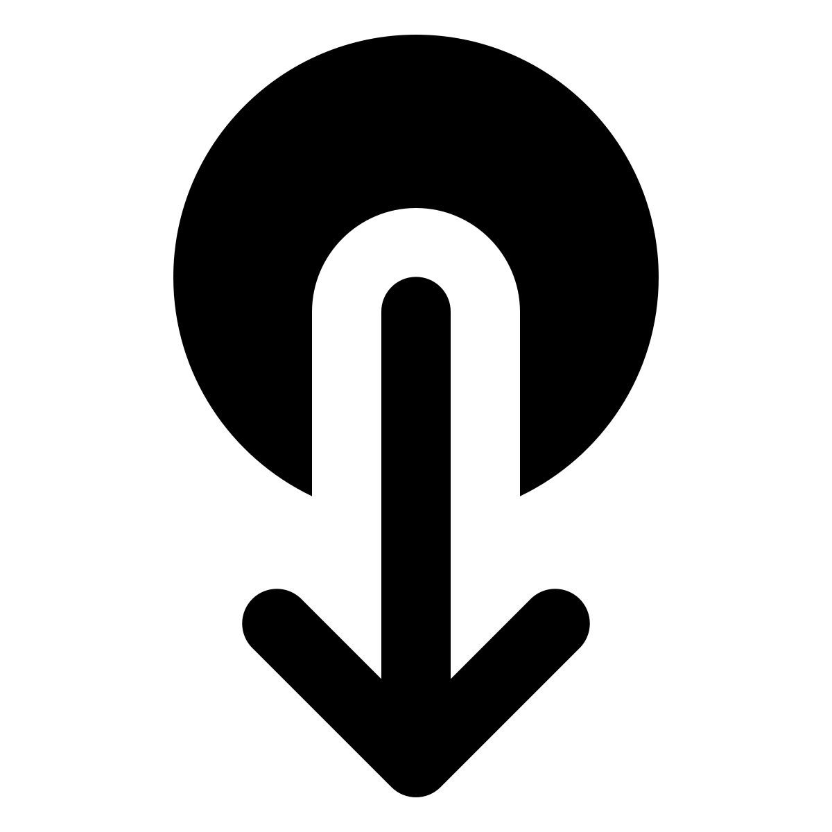 forma regular filled style mover hacia abajo icon