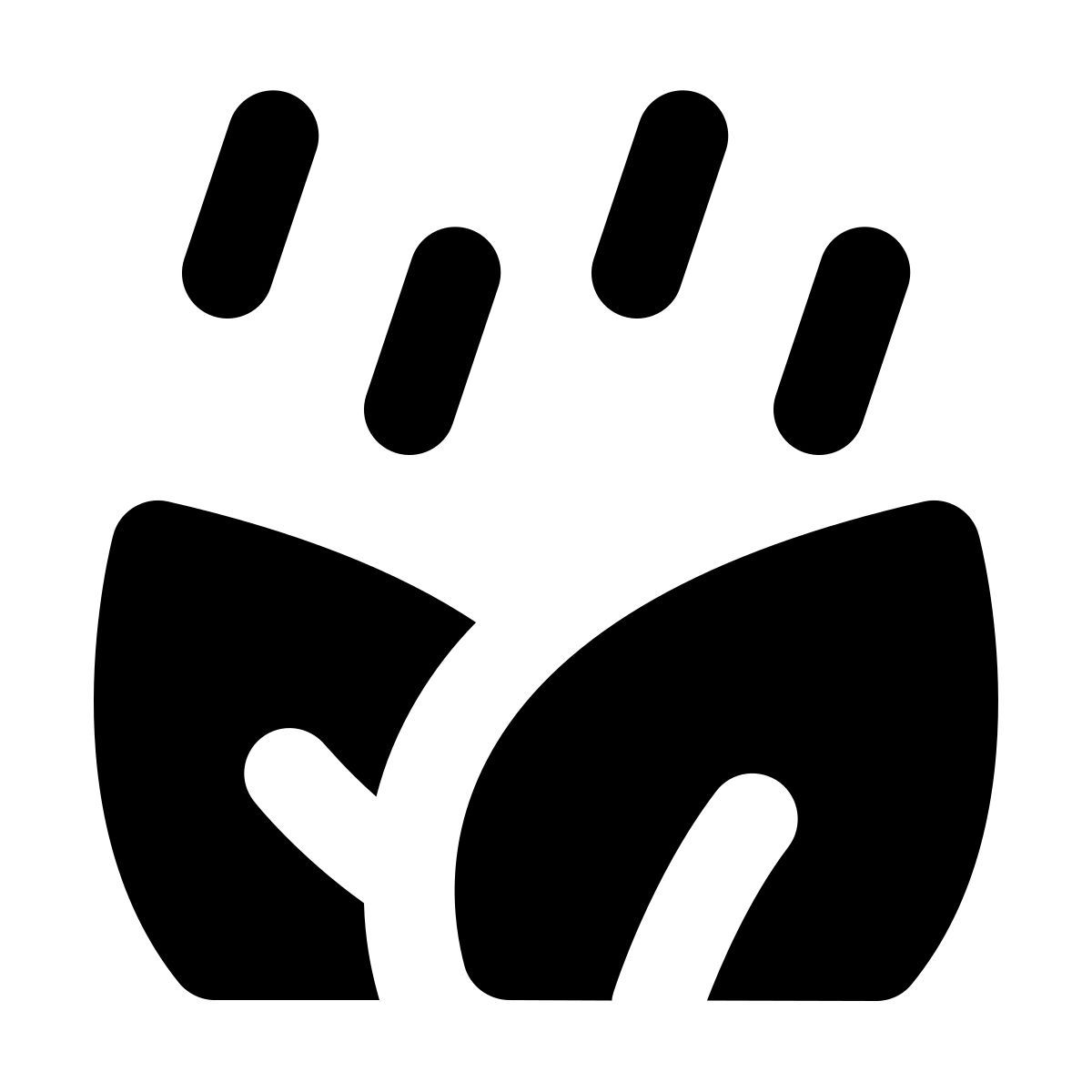 forma regular filled style pianta sotto la pioggia icon