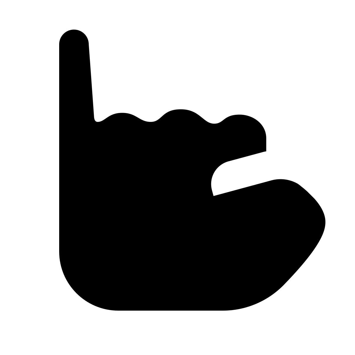 forma regular filled style lenguaje de señas i icon