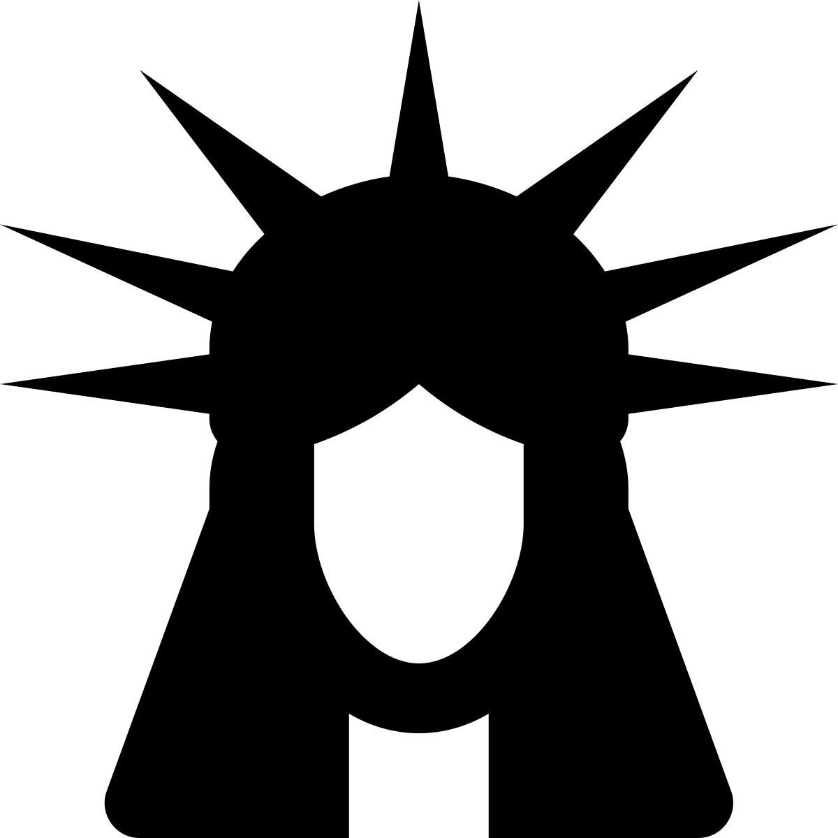 forma regular filled style statua della libertà icon
