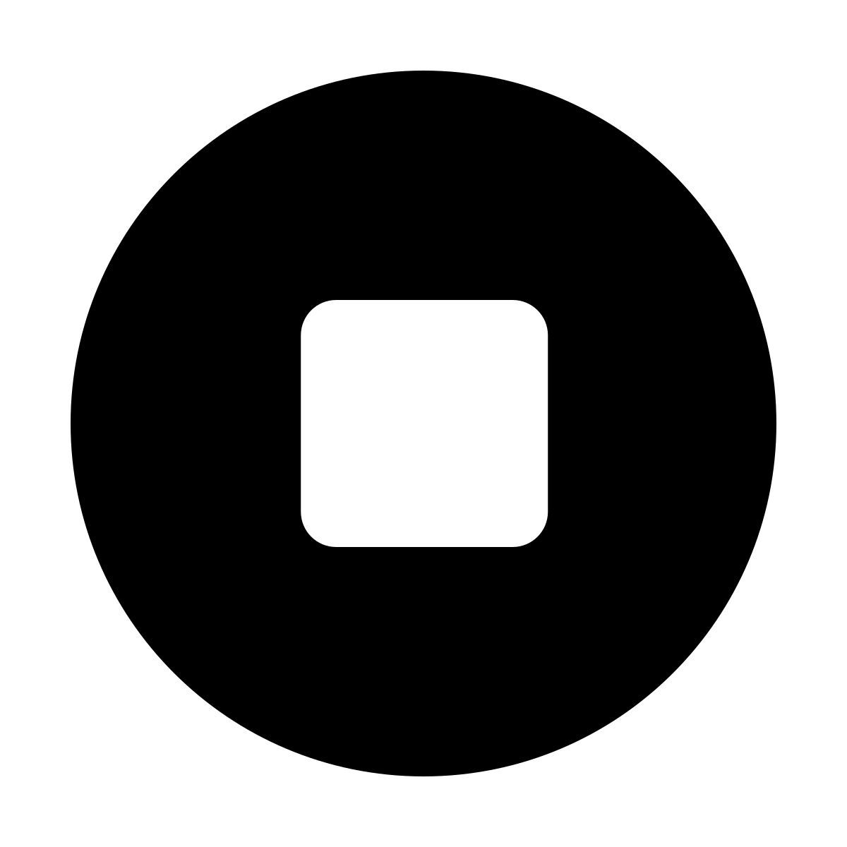 forma regular filled style stop circled icon