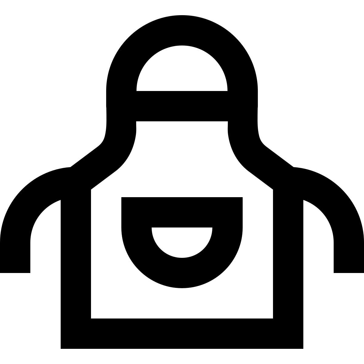 forma regular sharp style grembiule icon