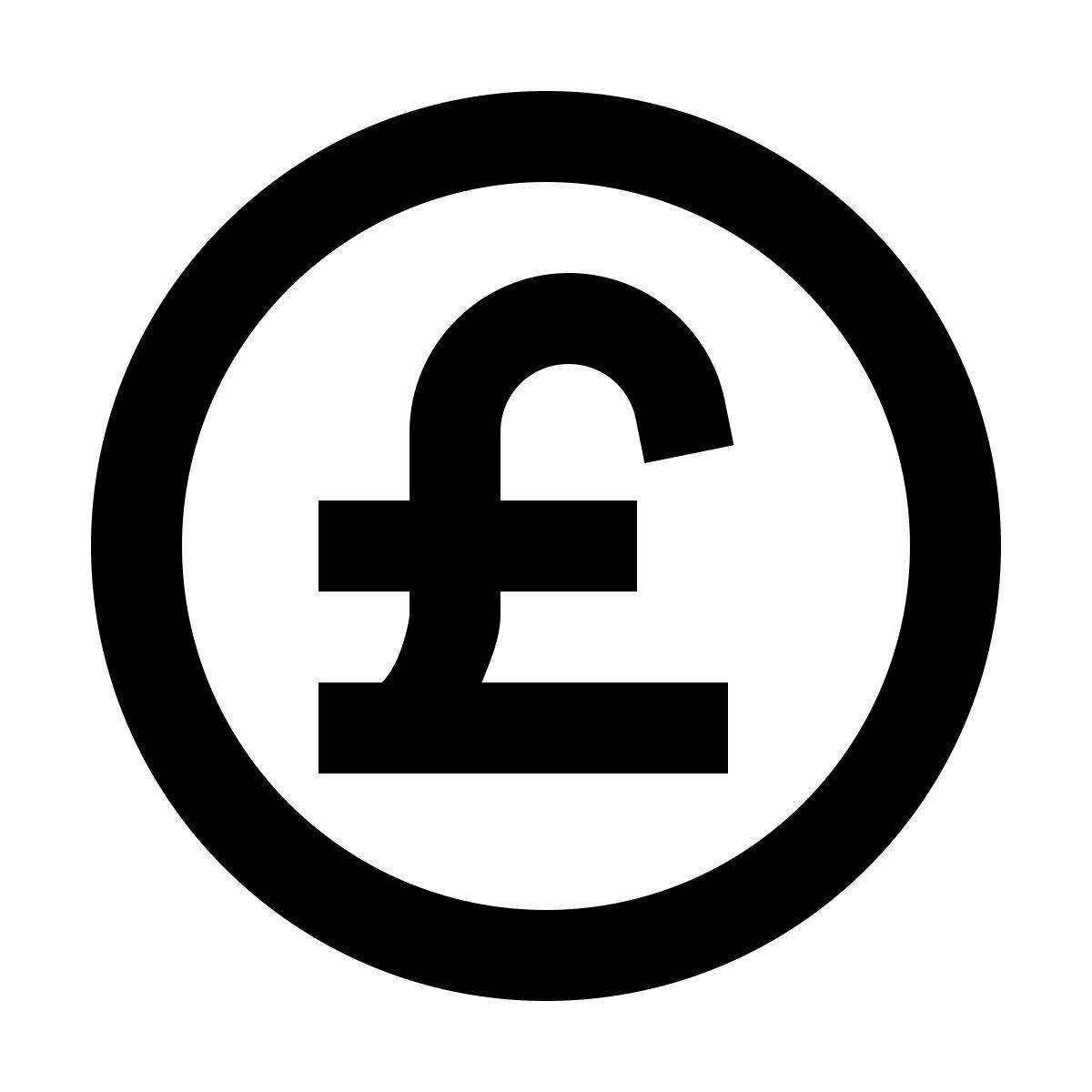 forma regular sharp style british pound icon