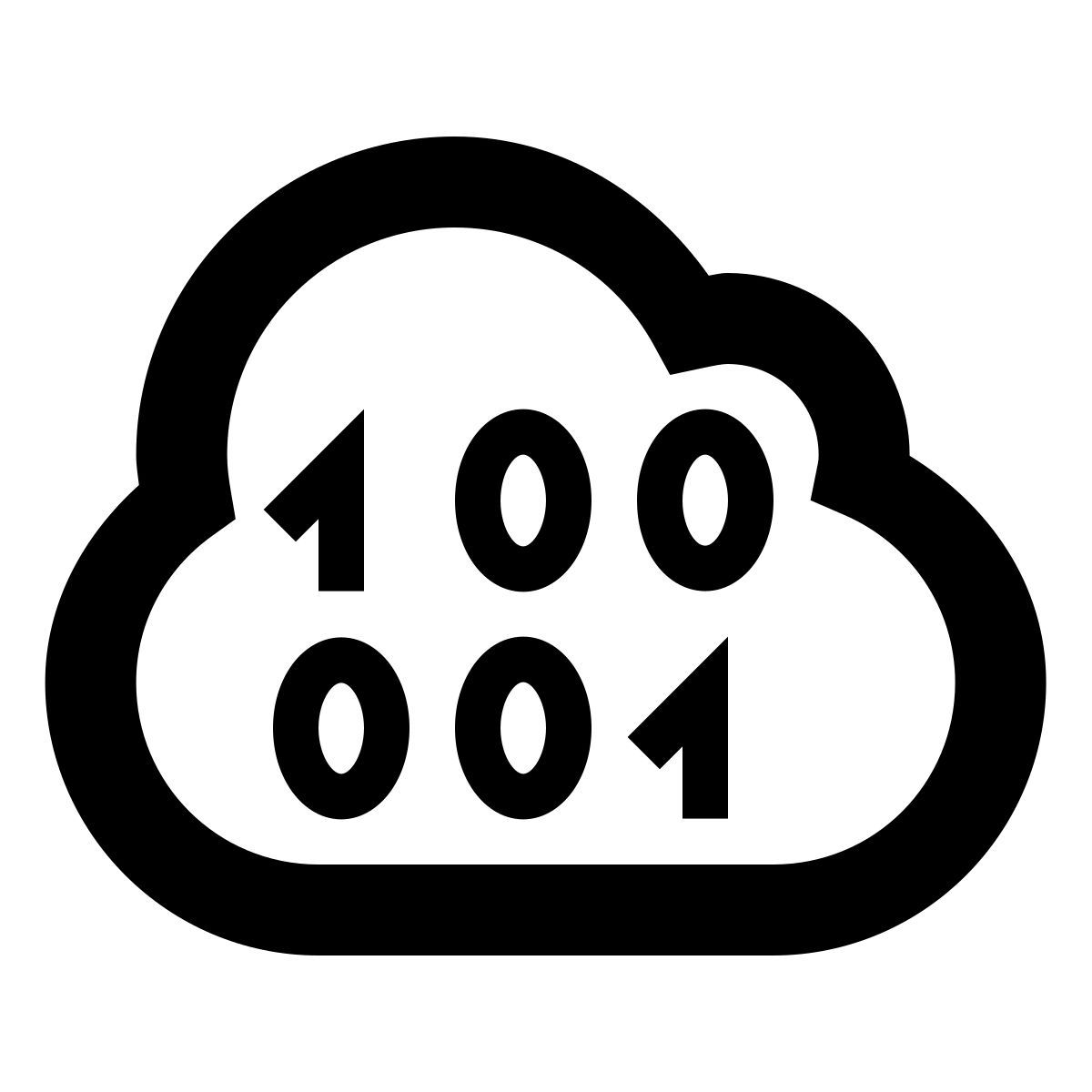 forma regular sharp style cloud binary code icon