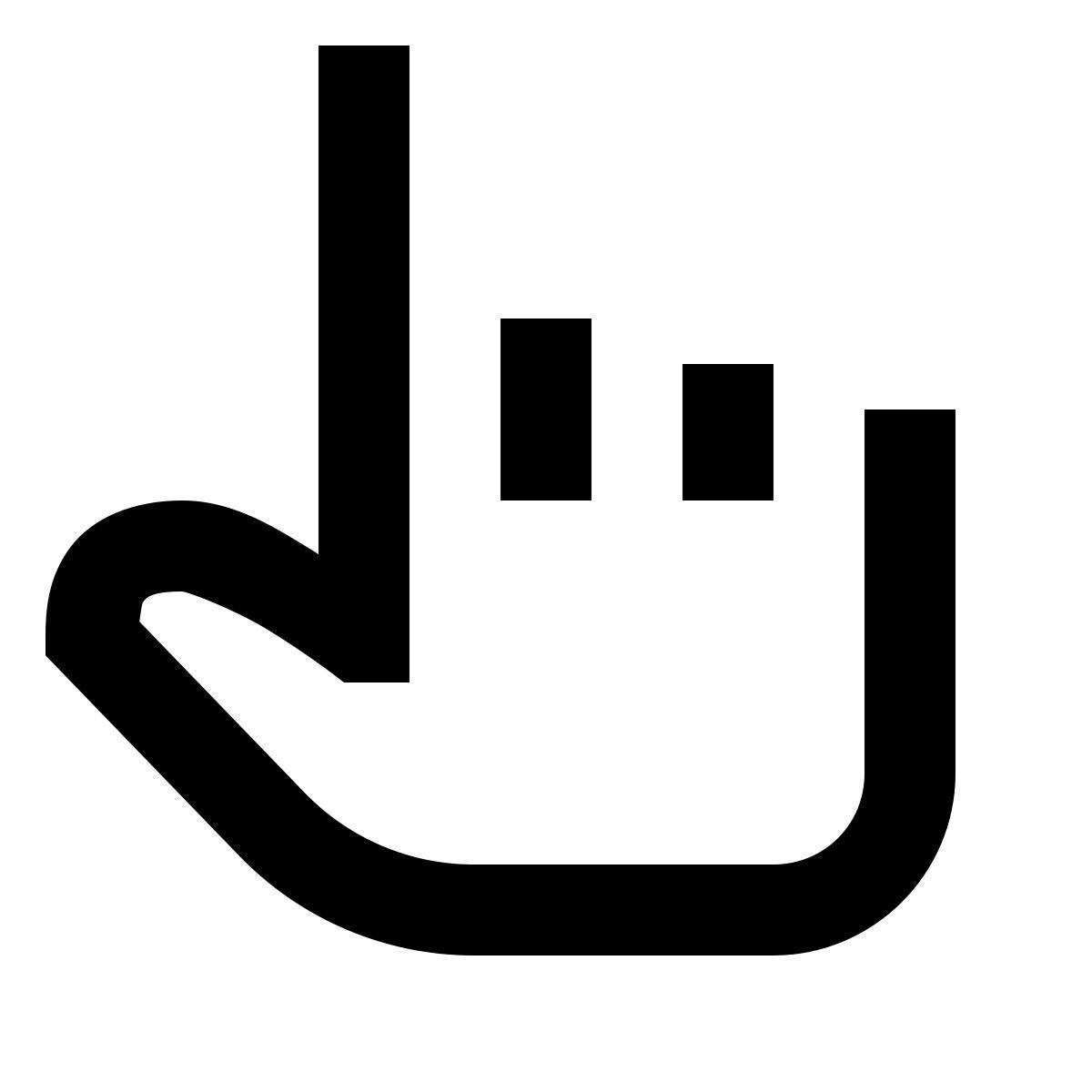 forma regular sharp style finger up icon