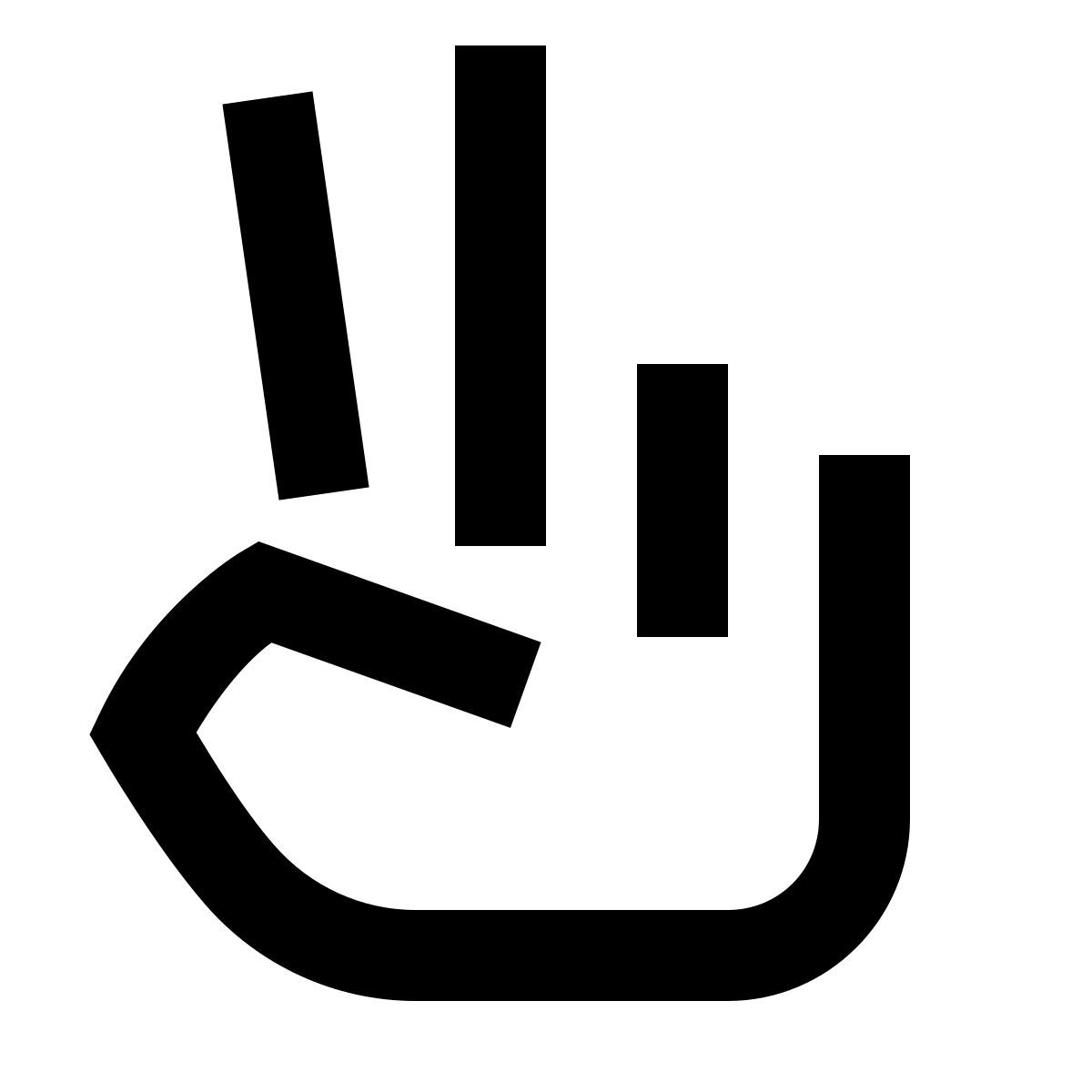 forma regular sharp style hand peace icon