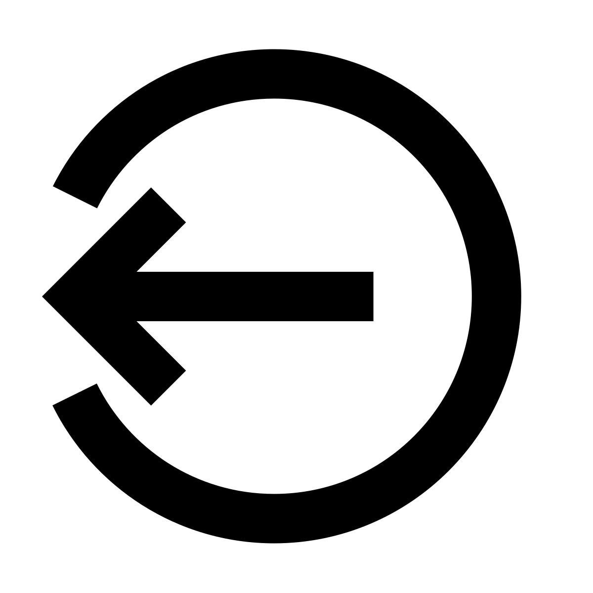 forma regular sharp style logout arredondado à esquerda icon