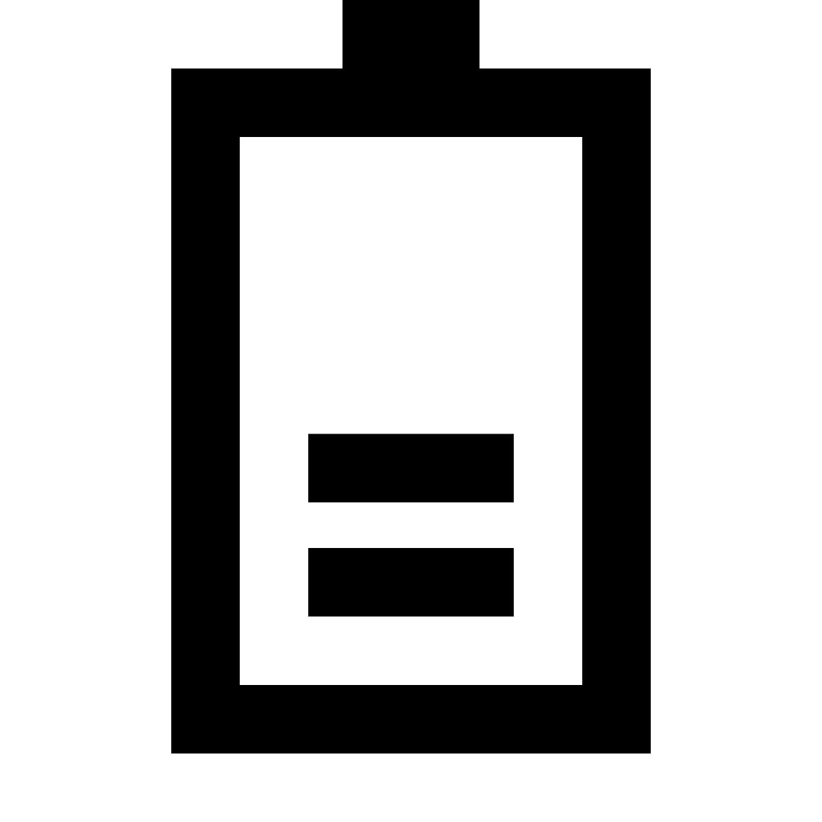 forma regular sharp style batteria carica a metà icon