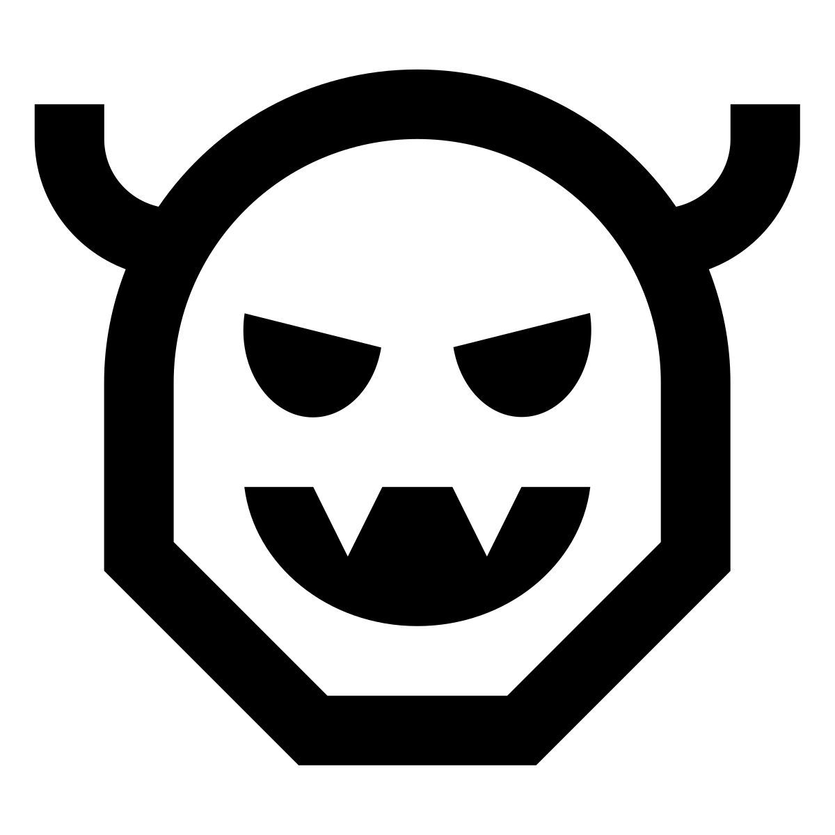 forma regular sharp style cara de monstruo icon