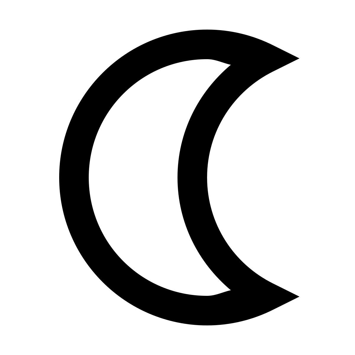 forma regular sharp style símbolo de la luna icon