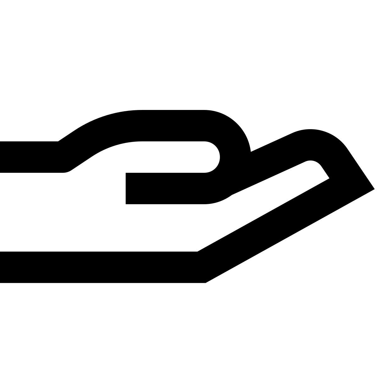 forma regular sharp style palm up hand icon