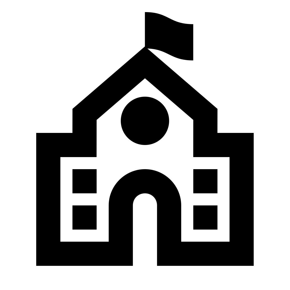 forma regular sharp style school building icon