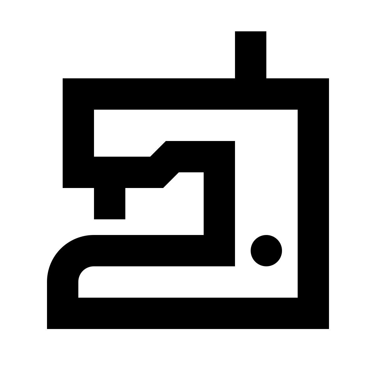 forma regular sharp style máquina de coser icon