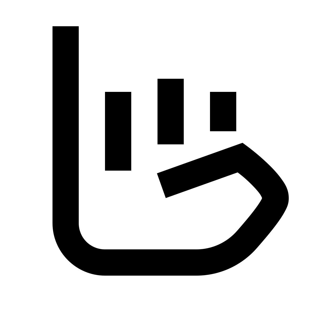 forma regular sharp style lenguaje de señas i icon