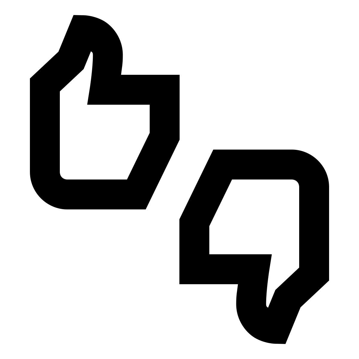 forma regular sharp style thumbs up down icon