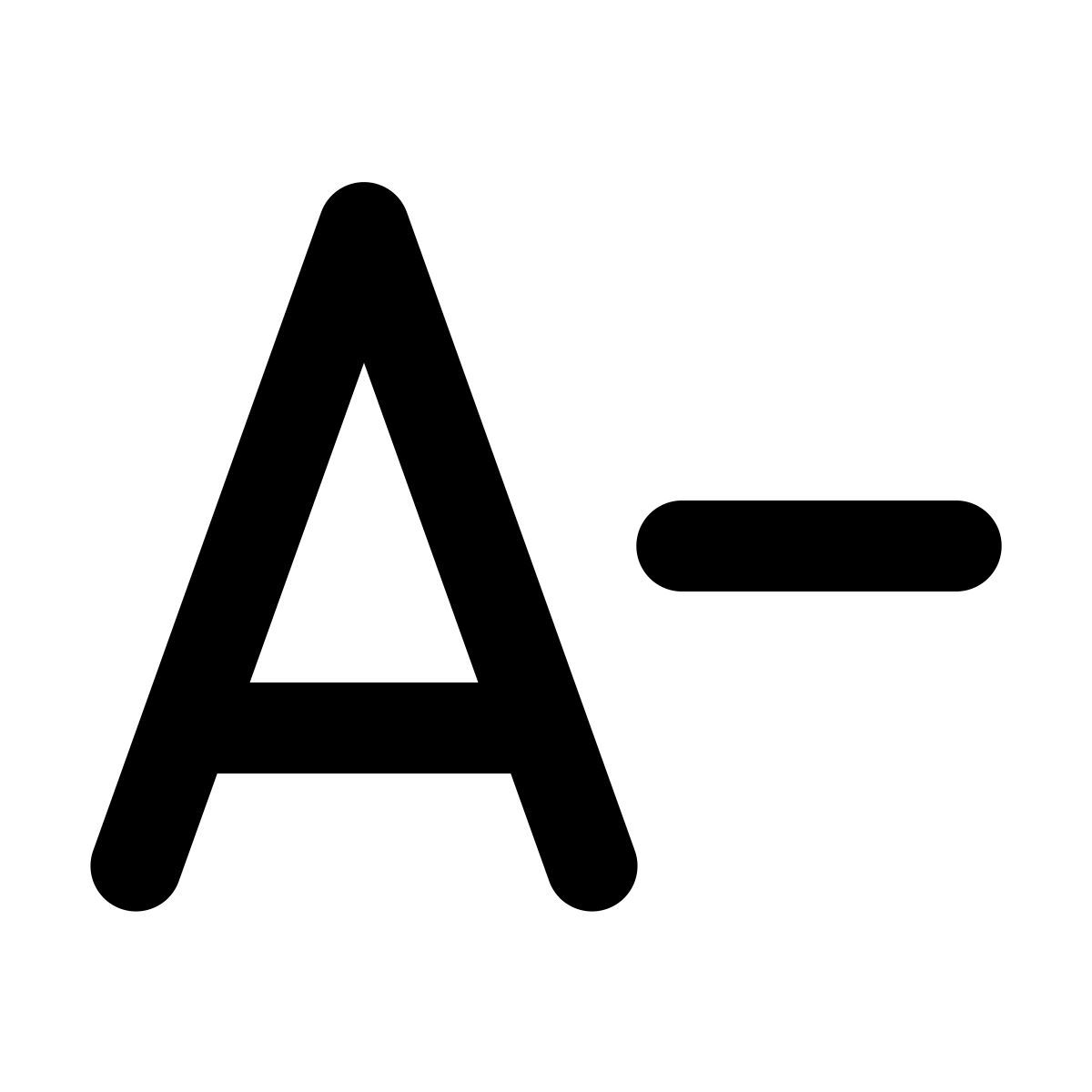 forma regular style reducir fuente icon