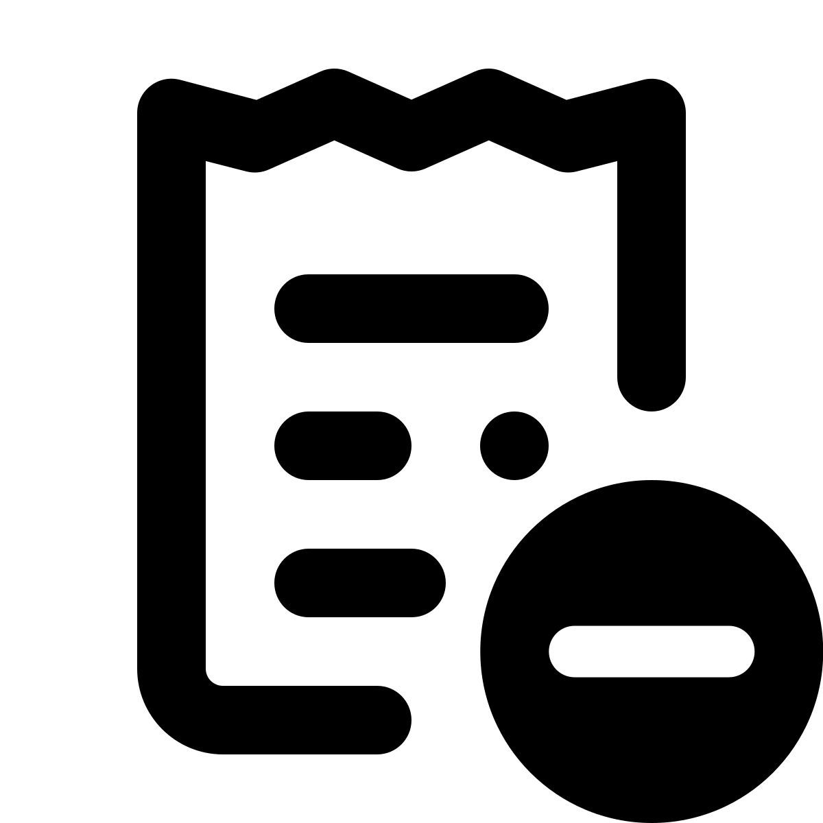 forma regular style delete receipt icon