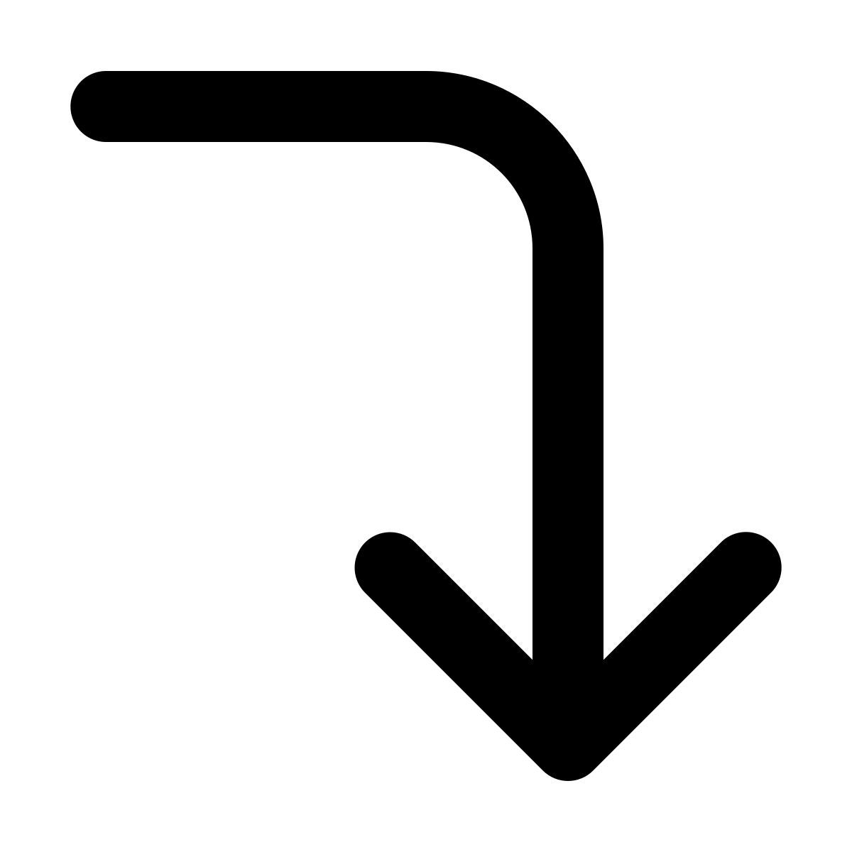 forma regular style hacia abajo icon