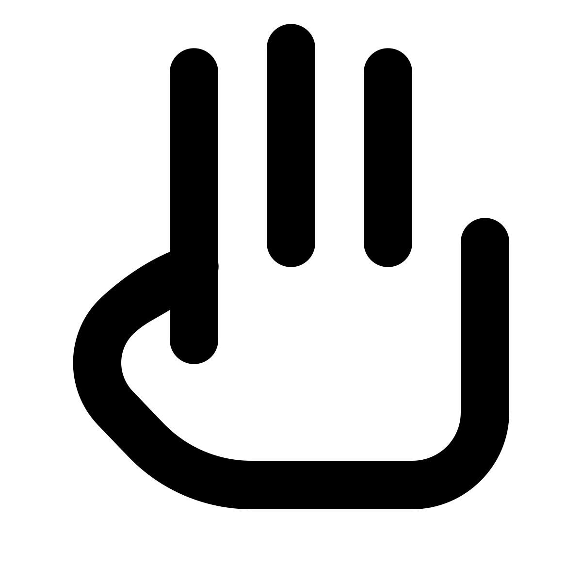 forma regular style three fingers icon