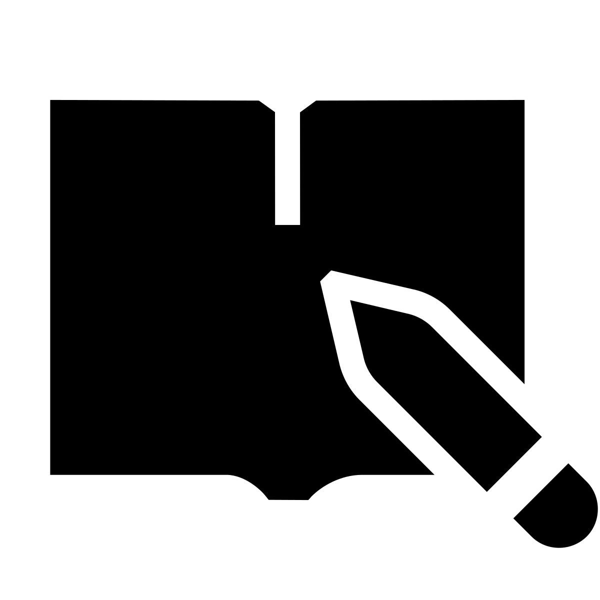 forma thin filled sharp style livre et crayon icon