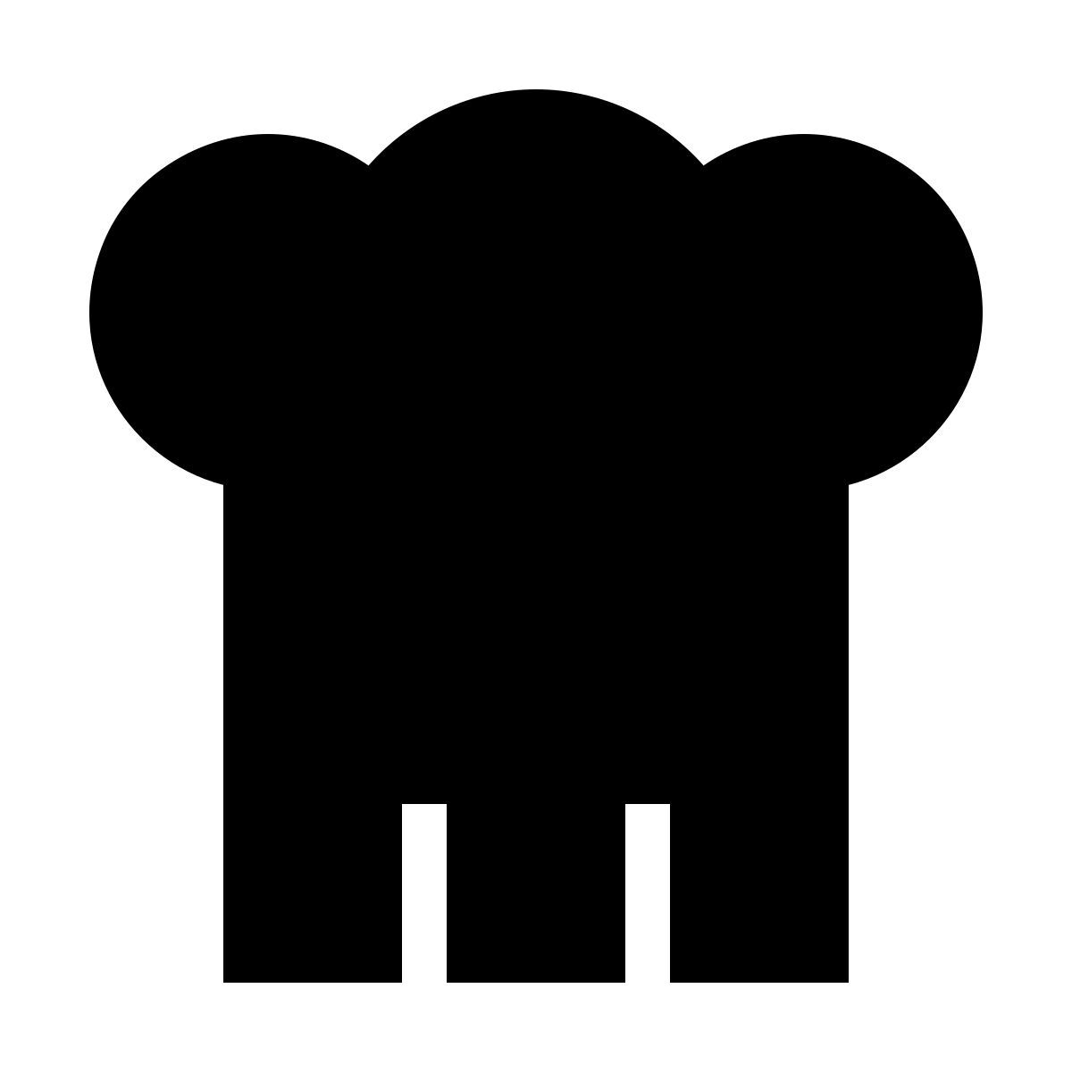 forma thin filled sharp style 厨师帽 icon