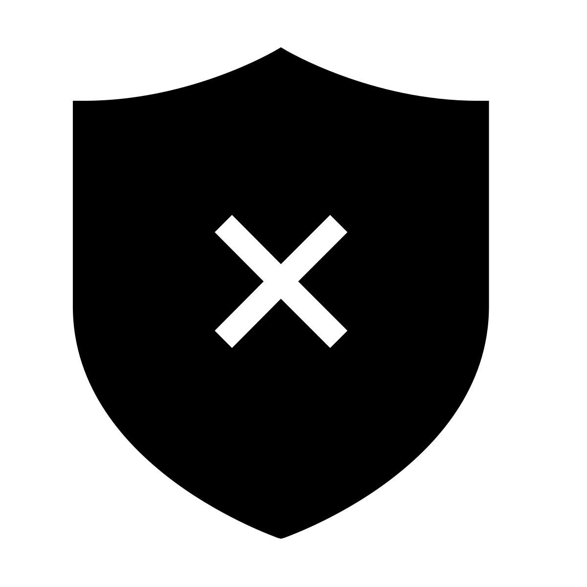 forma thin filled sharp style supprimer shield icon