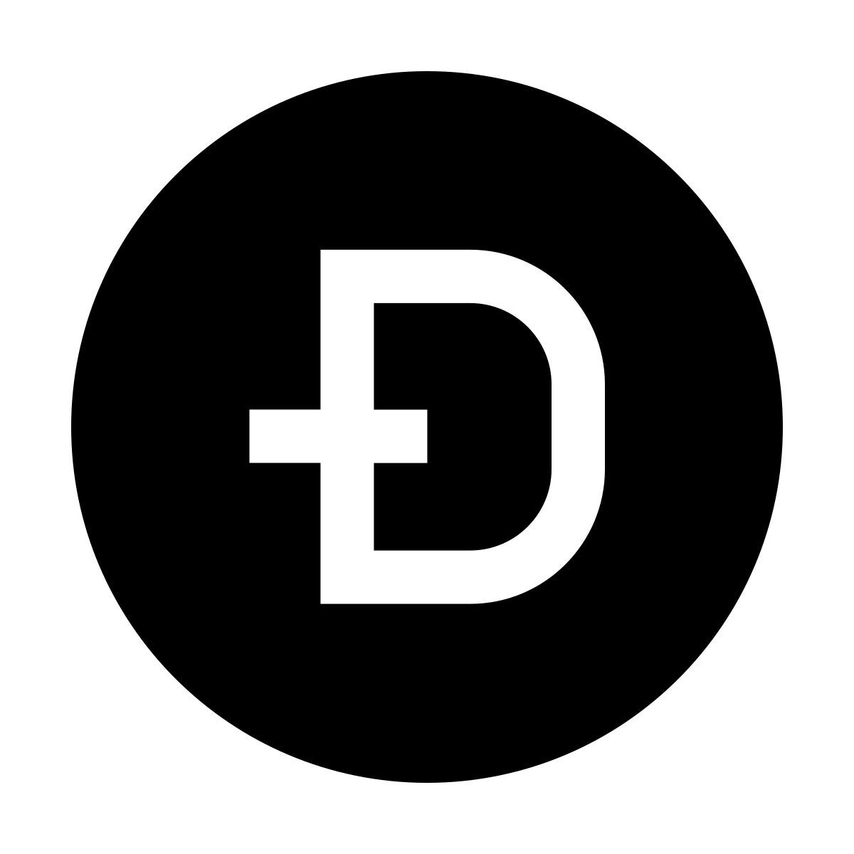 forma thin filled sharp style dogecoin icon