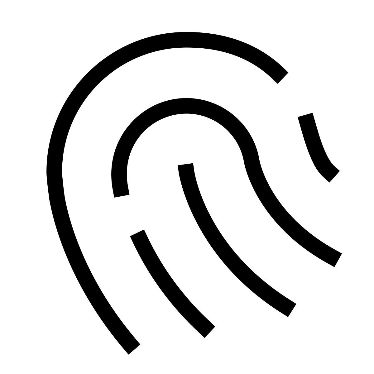 forma thin filled sharp style impronta digitale icon