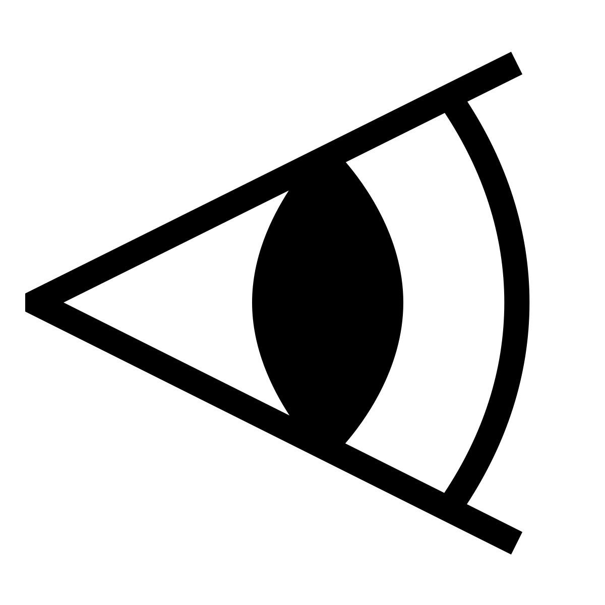 forma thin filled sharp style comprimento focal icon