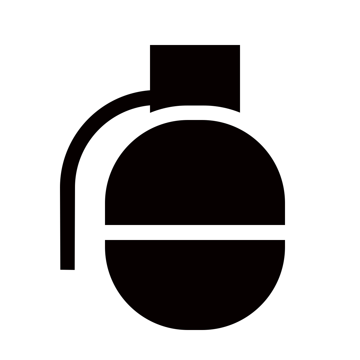 forma thin filled sharp style grenade icon