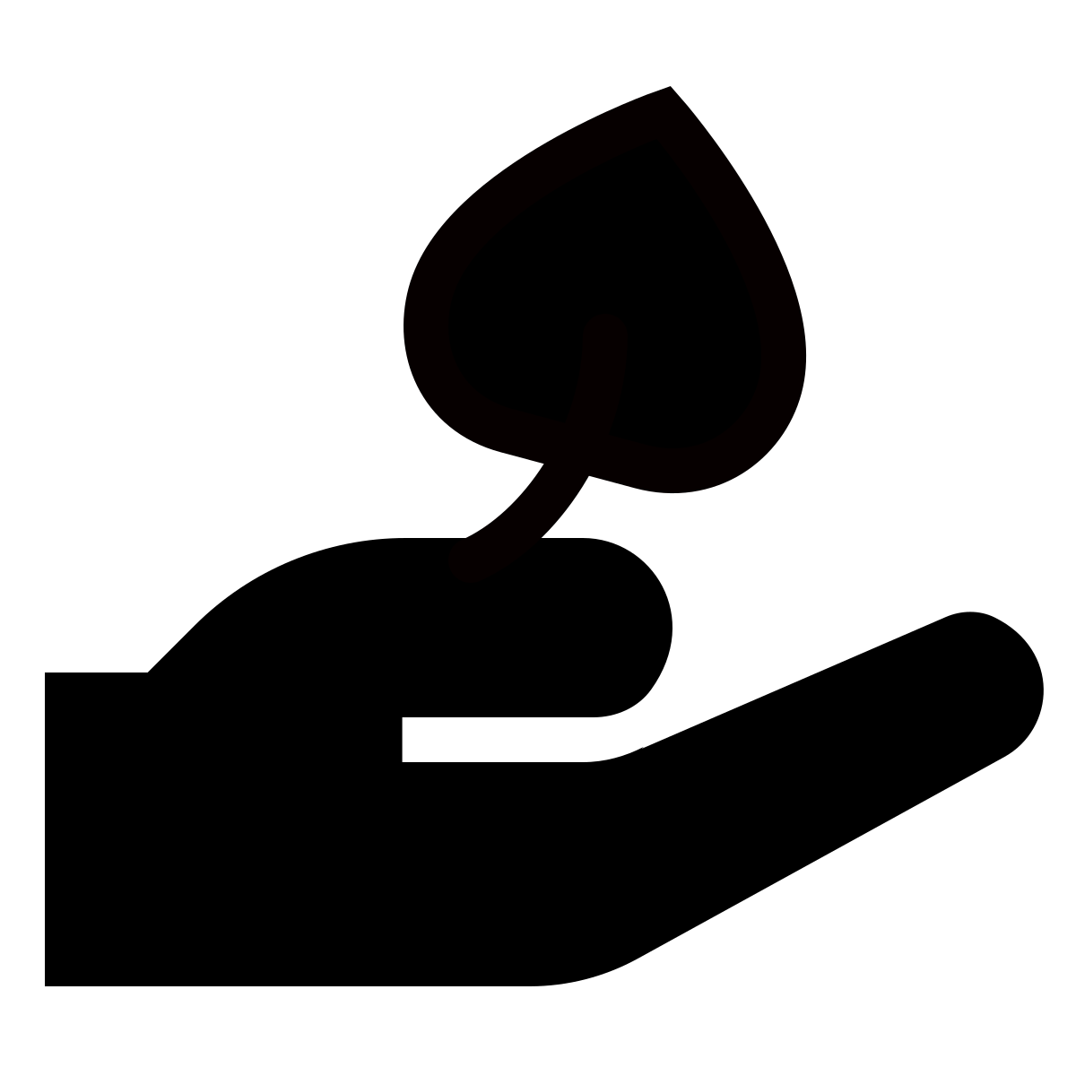 forma thin filled sharp style hand planting icon