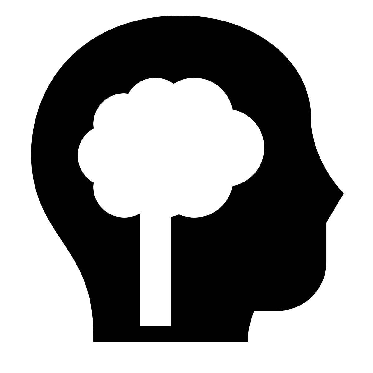 forma thin filled sharp style cabeça com cérebro icon