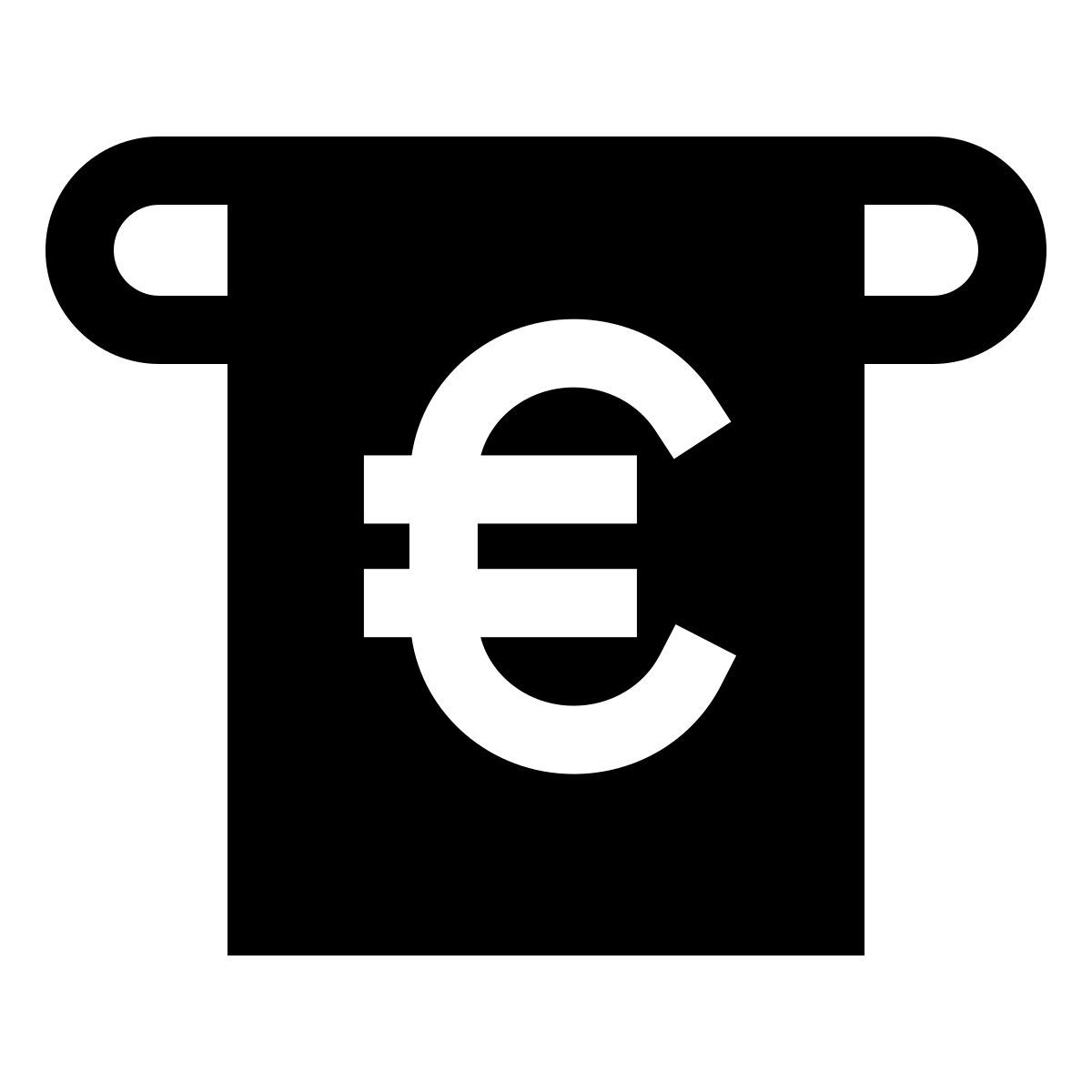 forma thin filled sharp style insertar dinero en euros icon