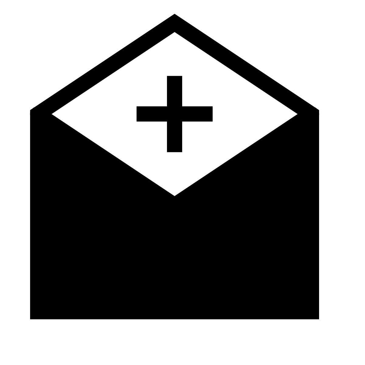 forma thin filled sharp style letter from clinic icon