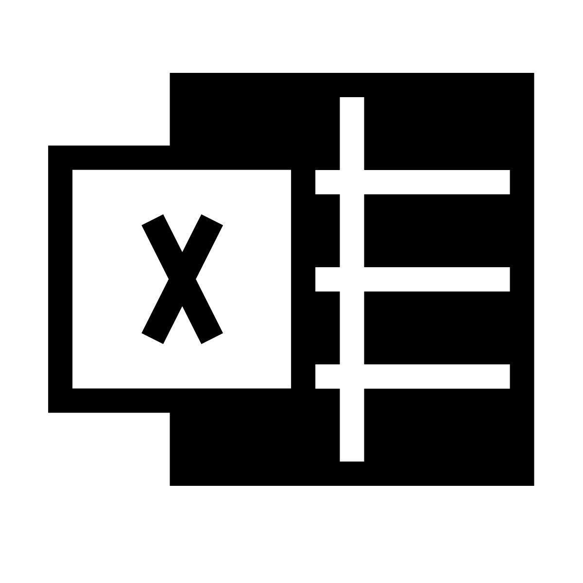 forma thin filled sharp style microsoft excel 2019 icon