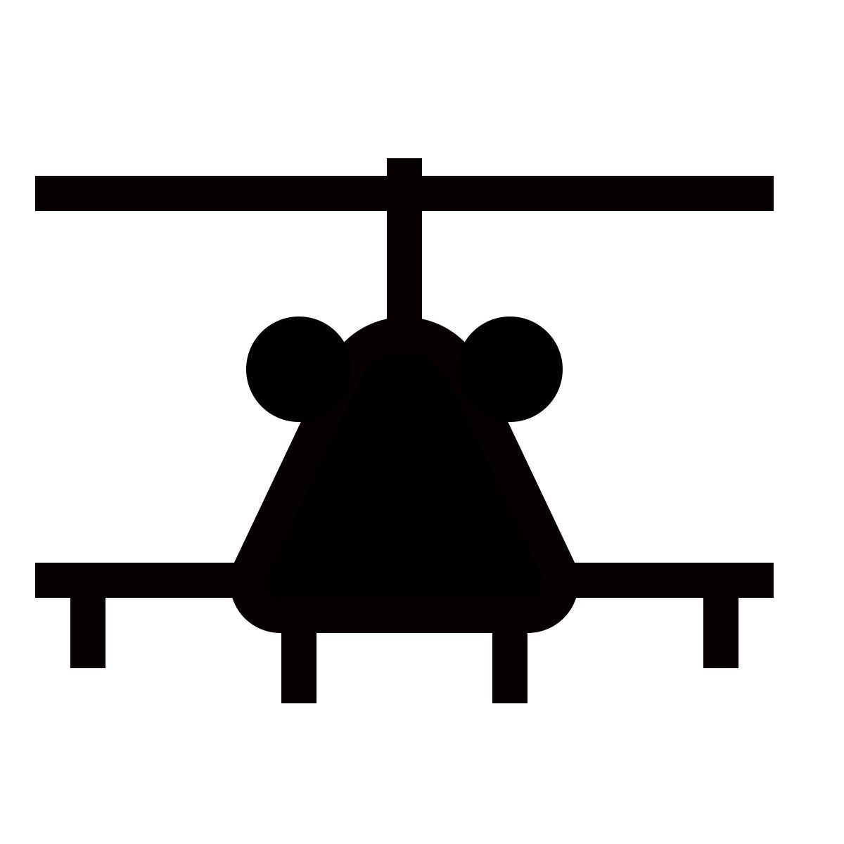 forma thin filled sharp style hélicoptère militaire icon