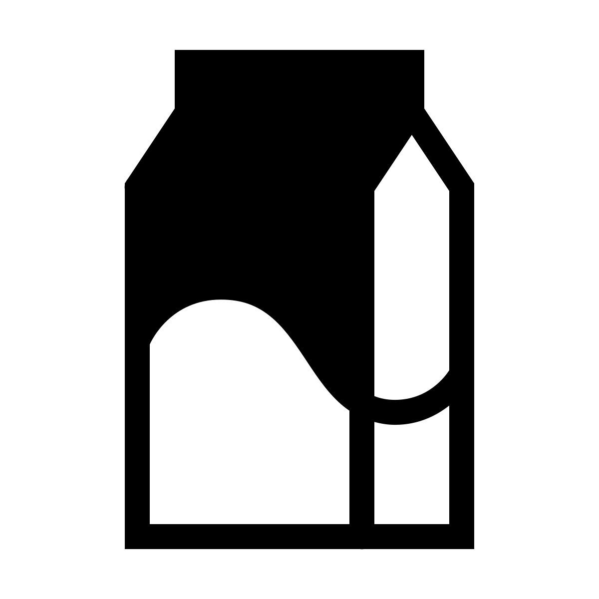 forma thin filled sharp style cartón de leche icon