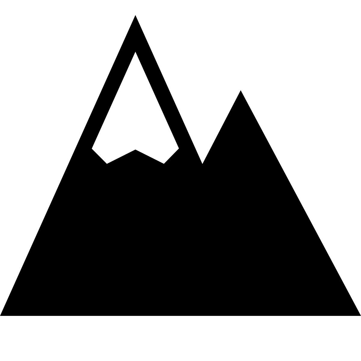 forma thin filled sharp style montaña icon