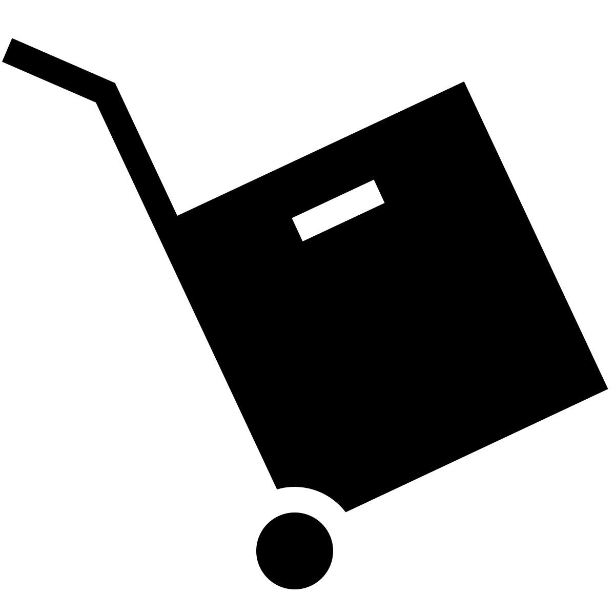 forma thin filled sharp style mit handwagen transportieren icon