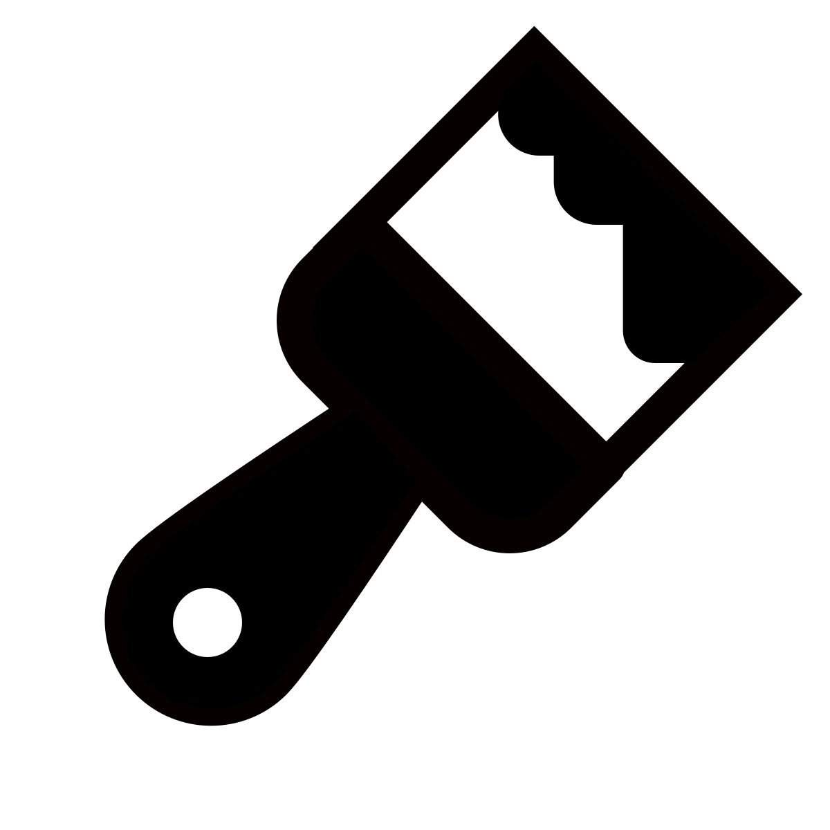 forma thin filled sharp style paint brush icon