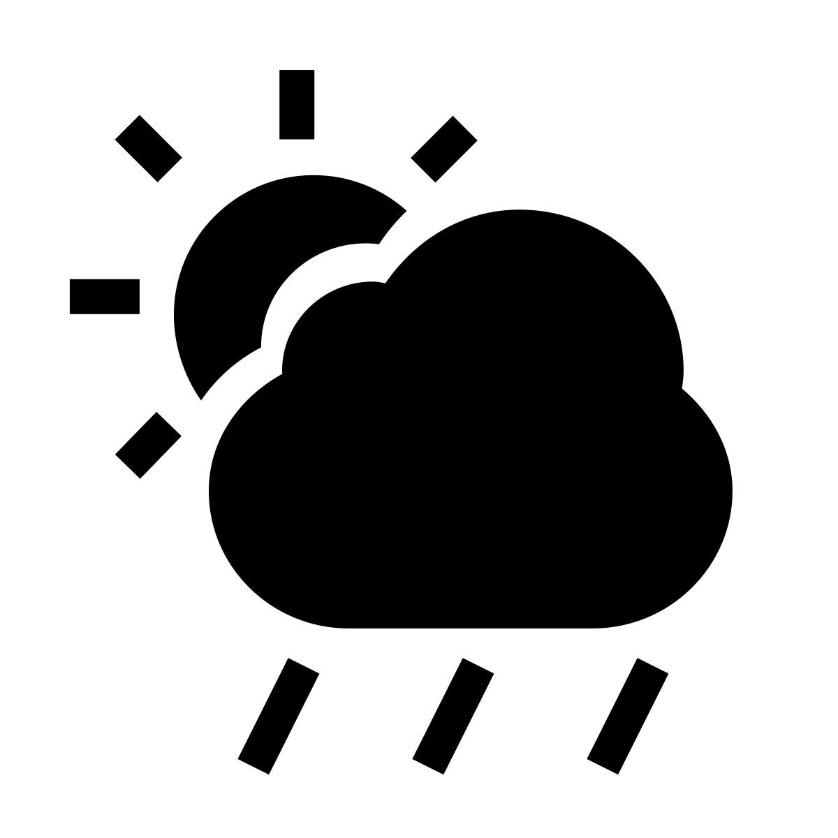 forma thin filled sharp style rain cloud icon
