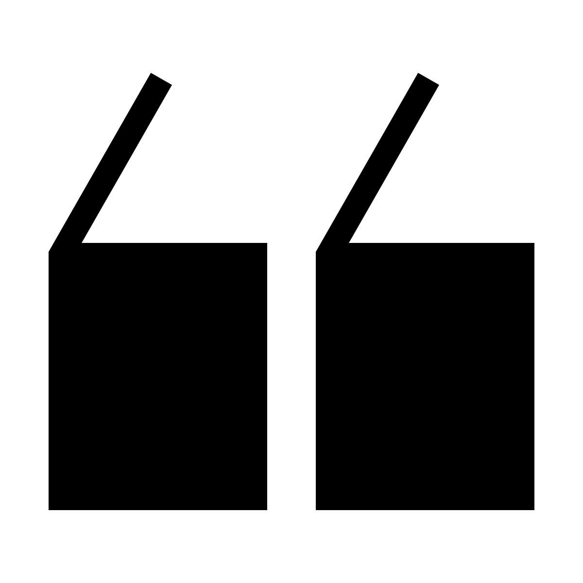 forma thin filled sharp style anführungszeichen unten (links) icon